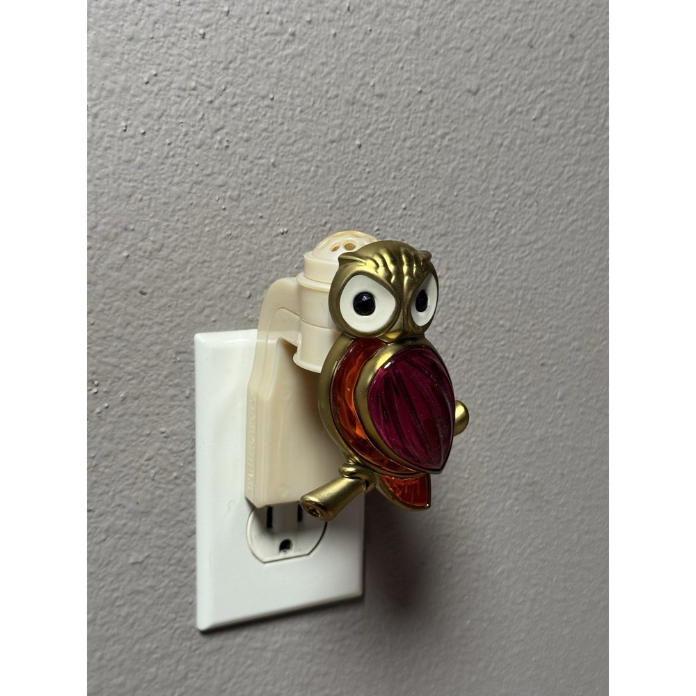 Bath and Body Works Owl & Maple Leaf Wallflower Diffuser Plug-In Jewel Colorful - Picture 3 of 8